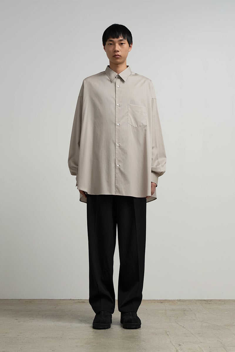 Graphpaper(グラフペーパー) Silicon Poplin Oversized Regular Collar Shirt シリコンポプリンオーバーサイズレギュラーカラーシャツ GM263-50196