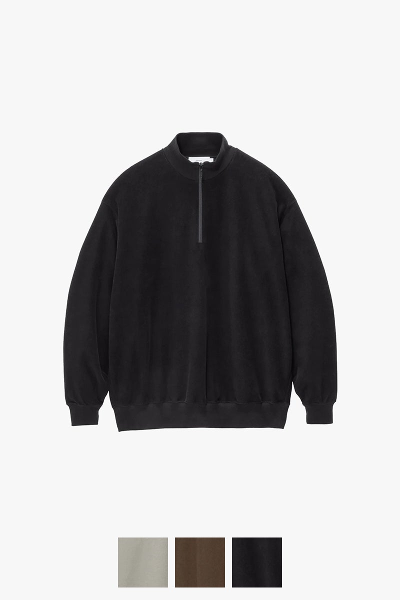 Graphpaper(グラフペーパー) Pique Velour Jersey Half Zip Sweatshirt ピケベロアジャージーハーフジップスウェットシャツ GM263-70254