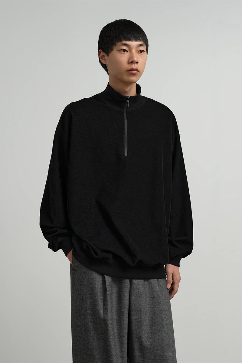 Graphpaper(グラフペーパー) Pique Velour Jersey Half Zip Sweatshirt ピケベロアジャージーハーフジップスウェットシャツ GM263-70254