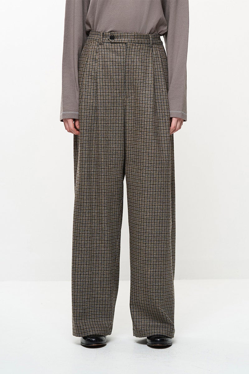 JUHA(ユハ) CHECK WIDE EASY PANTS チェックワイドイージーパンツ 10240801-3