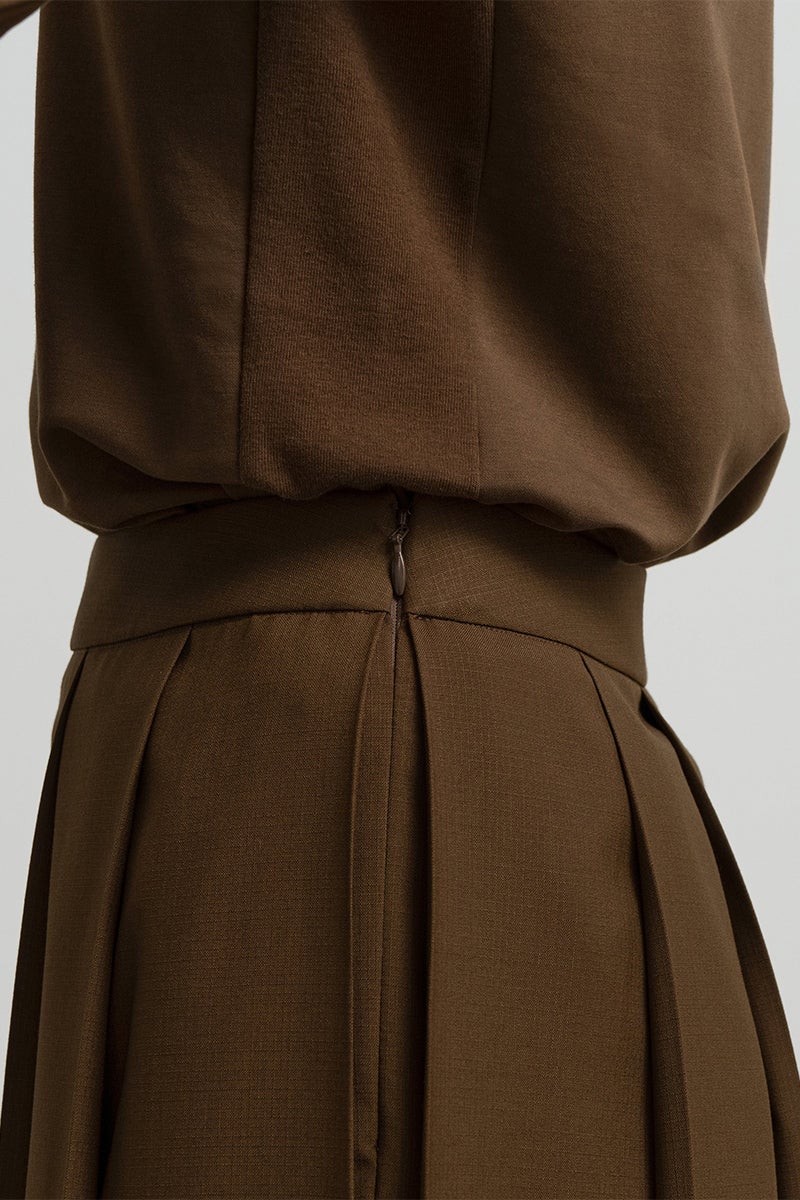 Graphpaper(グラフペーパー) Wool Ripstop Box Pleats Skirt ウールリップストップボックスプリーツスカート GL263-40485