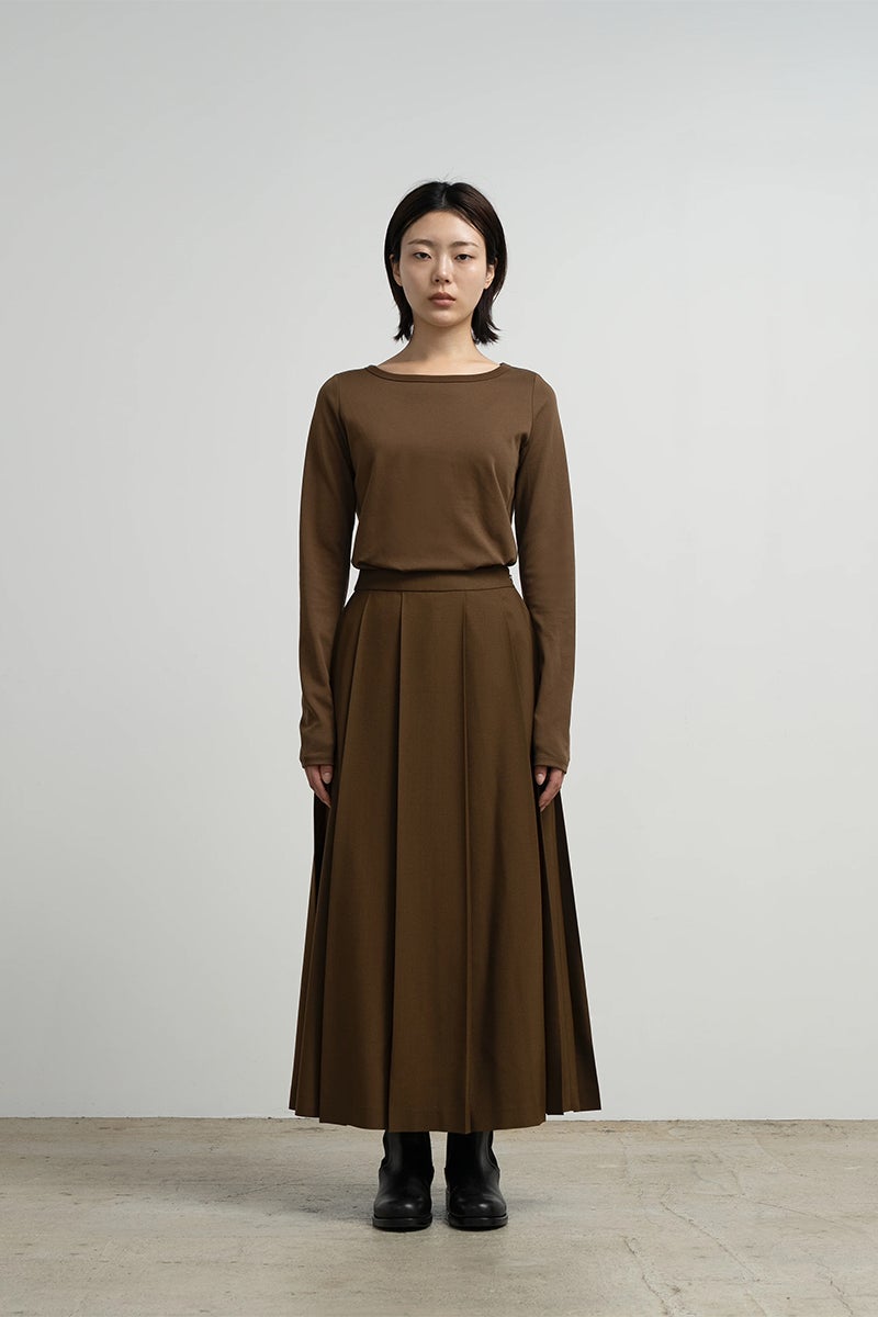Graphpaper(グラフペーパー) Wool Ripstop Box Pleats Skirt ウールリップストップボックスプリーツスカート GL263-40485