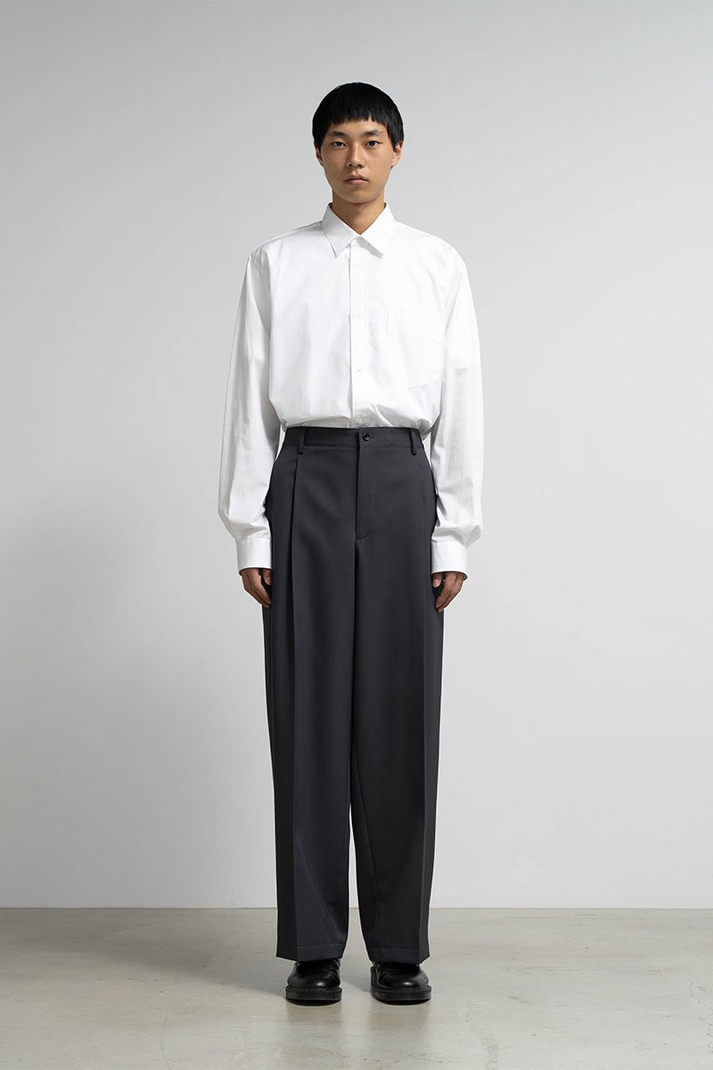 Graphpaper(グラフペーパー) Scale Off Wool Wide Slacks スケールオフウールワイドスラックス GM263-40184B