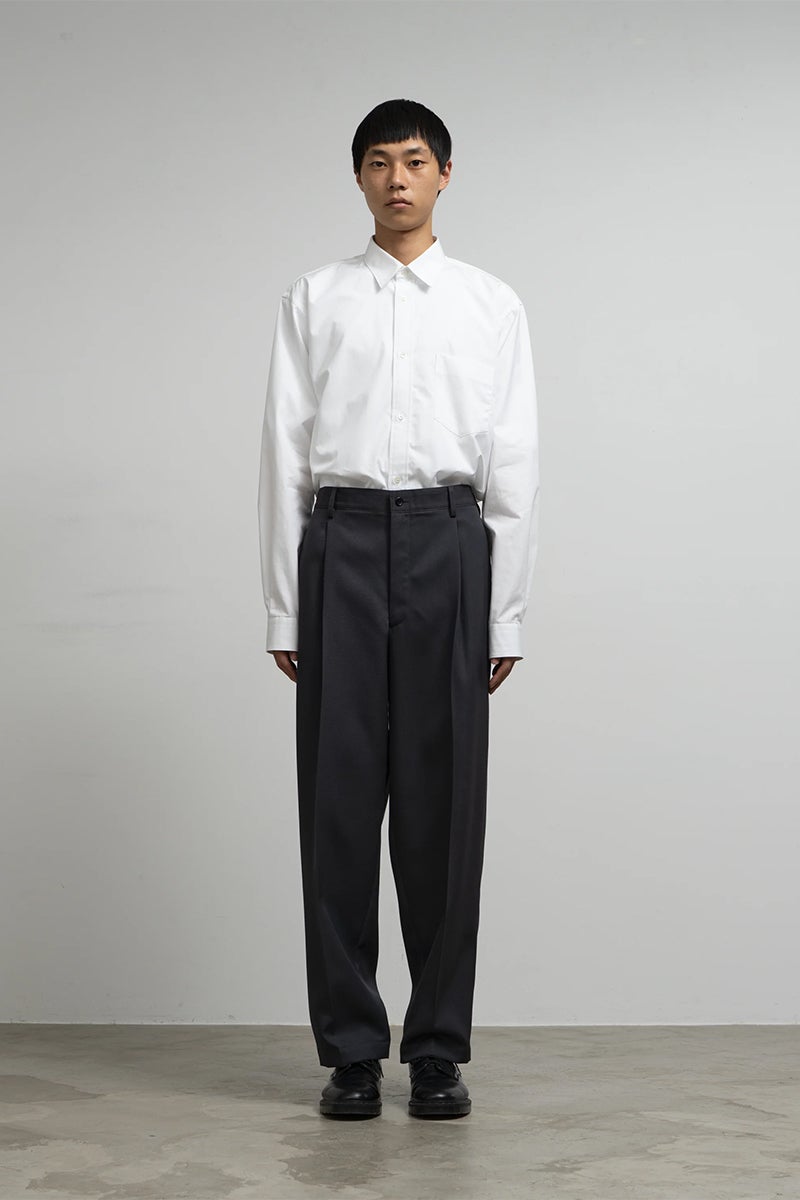 Graphpaper(グラフペーパー) Scale Off Wool Wide Tapered Slacks スケールオフウールワイドテーパードスラックス GM263-40192B
