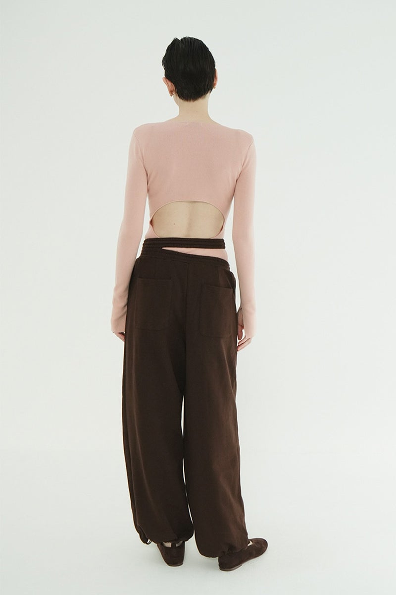 CLANE(クラネ) SLASH WAIST SWEAT PANTS スラッシュウエストスウェットパンツ 11110-7073