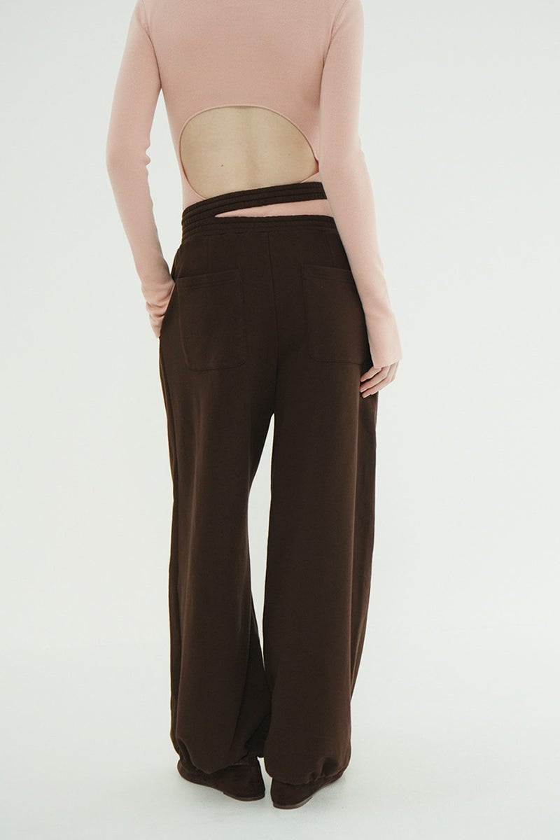 CLANE(クラネ) SLASH WAIST SWEAT PANTS スラッシュウエストスウェットパンツ 11110-7073