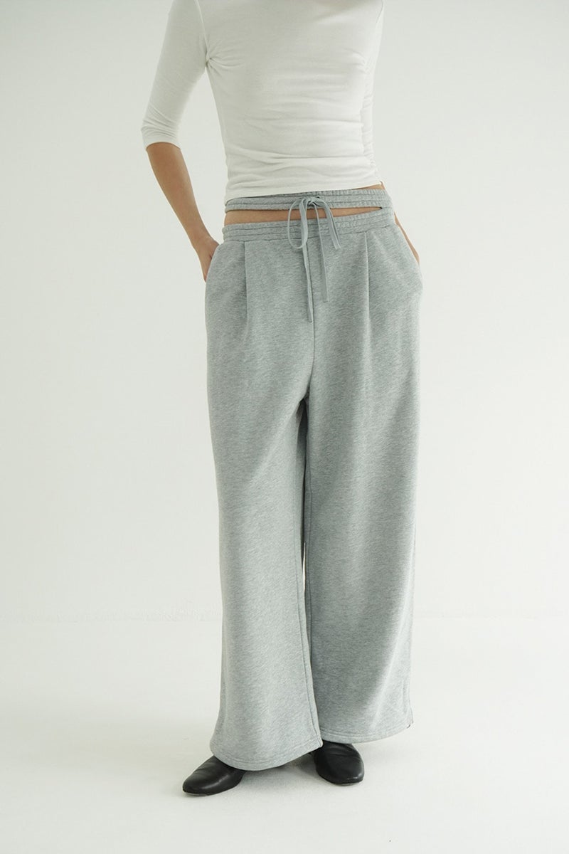 CLANE(クラネ) SLASH WAIST SWEAT PANTS スラッシュウエストスウェットパンツ 11110-7073