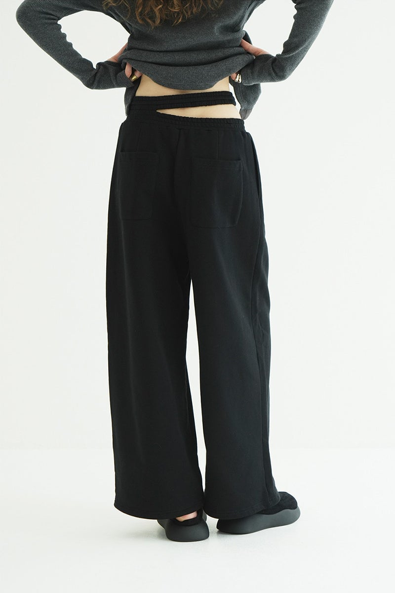 CLANE(クラネ) SLASH WAIST SWEAT PANTS スラッシュウエストスウェットパンツ 11110-7073