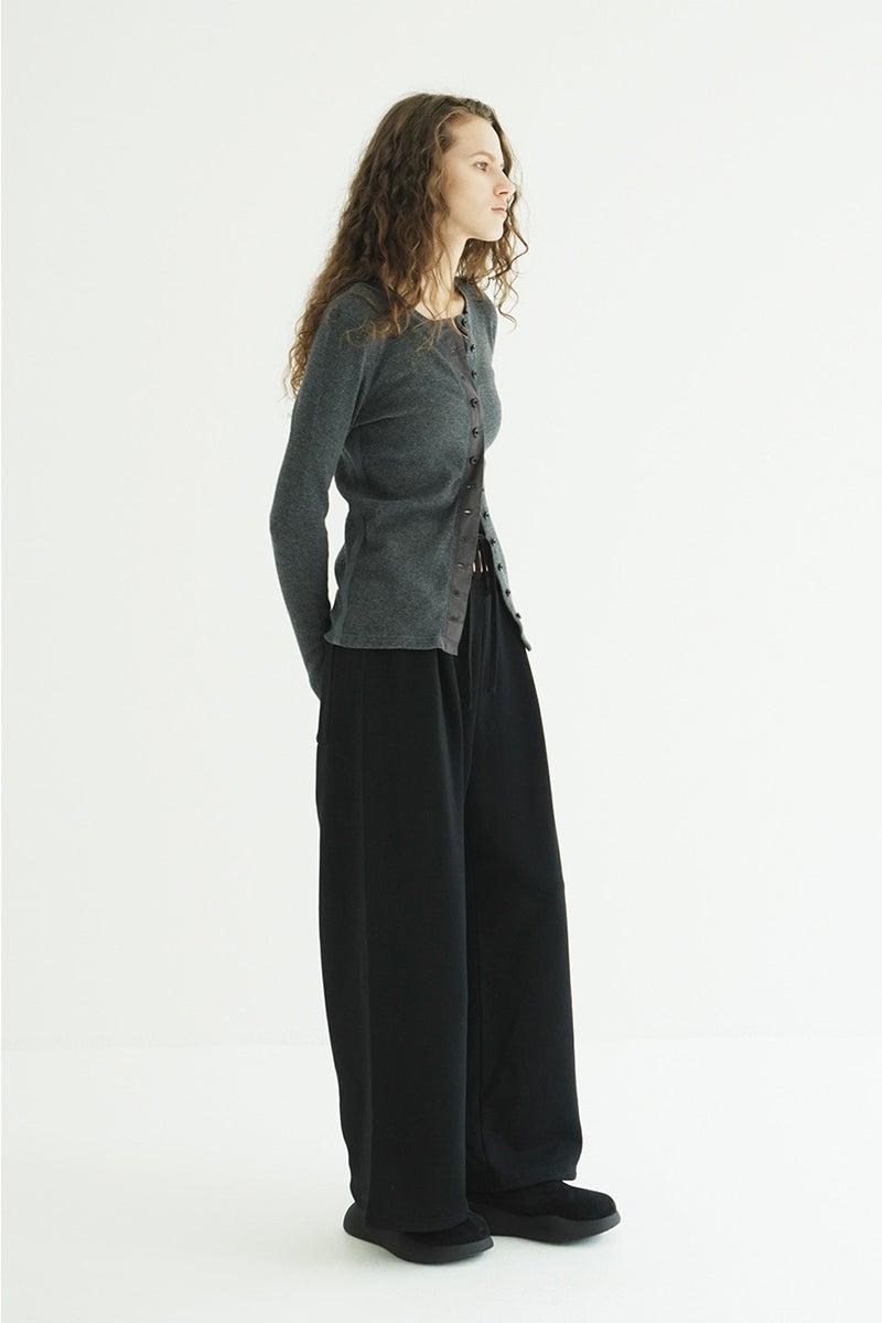 CLANE(クラネ) SLASH WAIST SWEAT PANTS スラッシュウエストスウェットパンツ 11110-7073