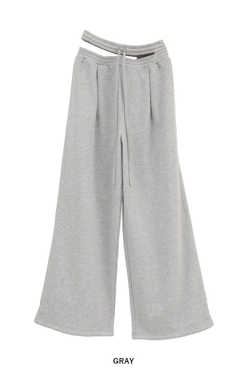 CLANE(クラネ) SLASH WAIST SWEAT PANTS スラッシュウエストスウェットパンツ 11110-7073