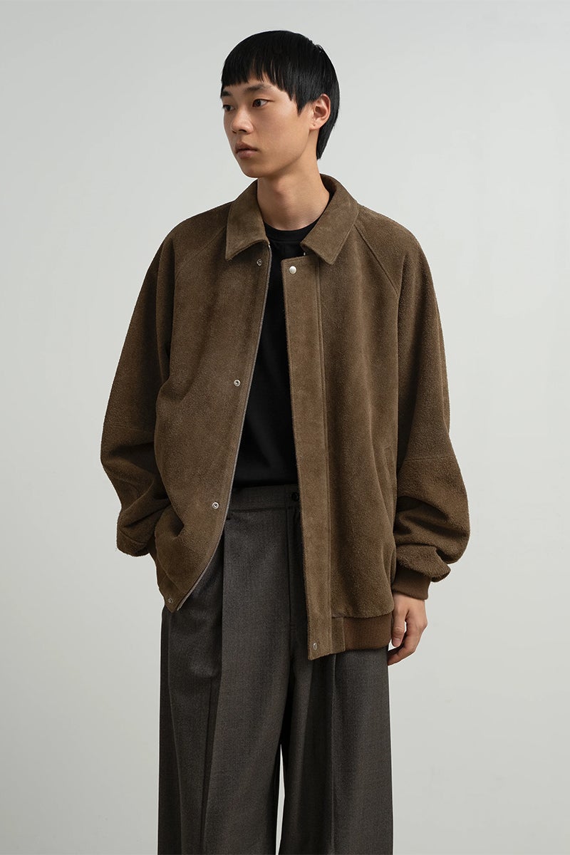 Graphpaper(グラフペーパー) Hairy Suede Raglan Blouson ヘアリースエードラグランブルゾン GU263-30324