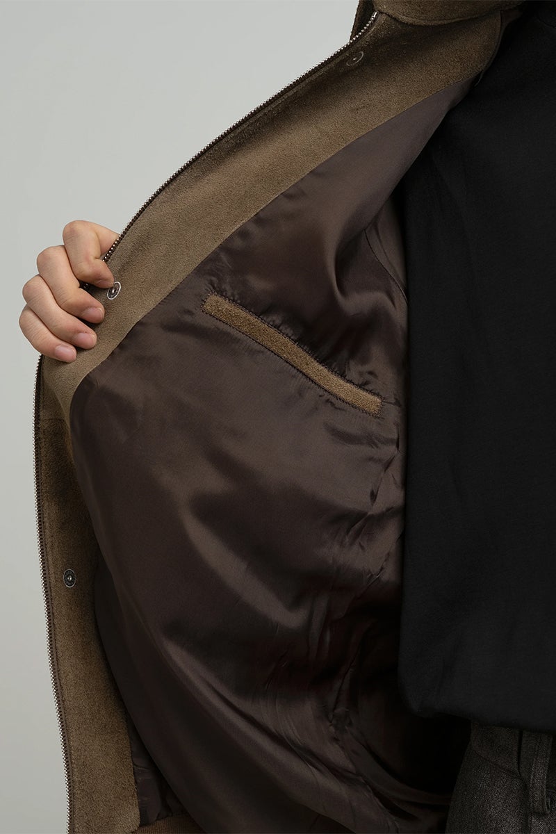 Graphpaper(グラフペーパー) Hairy Suede Raglan Blouson ヘアリースエードラグランブルゾン GU263-30324