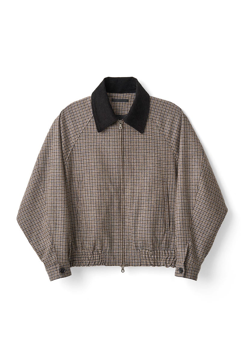 JUHA(ユハ) CHECK RAGLAN BOMBER JACKET チェックラグランボンバージャケット 10240202-2