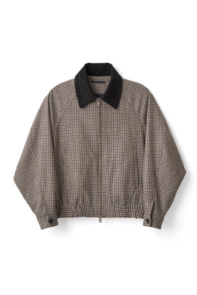 JUHA(ユハ) CHECK RAGLAN BOMBER JACKET チェックラグランボンバージャケット 10240202-2
