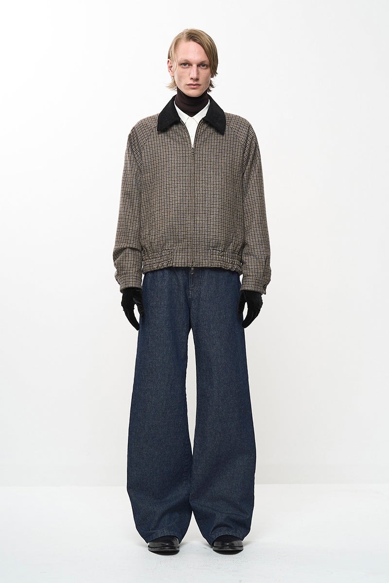 JUHA(ユハ) CHECK RAGLAN BOMBER JACKET チェックラグランボンバージャケット 10240202-2