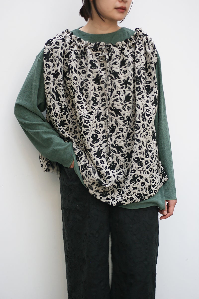 kengo(ケンゴ) "anohito" jacquard drawstring top あの人 ジャガードドローストリングトップス K26FW-BL4