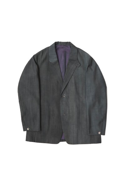 saby(サバイ) THROAT TAB 2B JACKET - Bishu Japan Flow dyeing FAB - スロートタブ2ボタンジャケット 尾州フロウダイイング 26A-021424