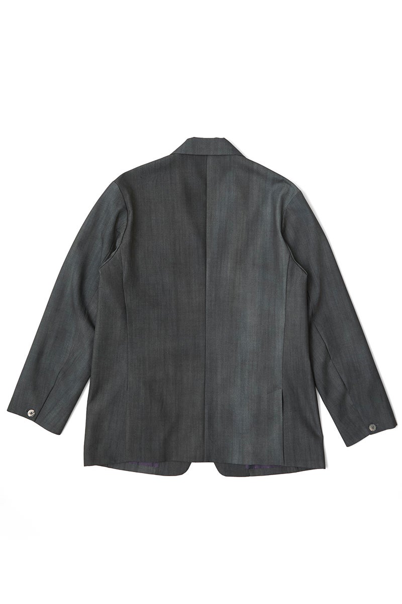 saby(サバイ) THROAT TAB 2B JACKET - Bishu Japan Flow dyeing FAB - スロートタブ2ボタンジャケット 尾州フロウダイイング 26A-021424