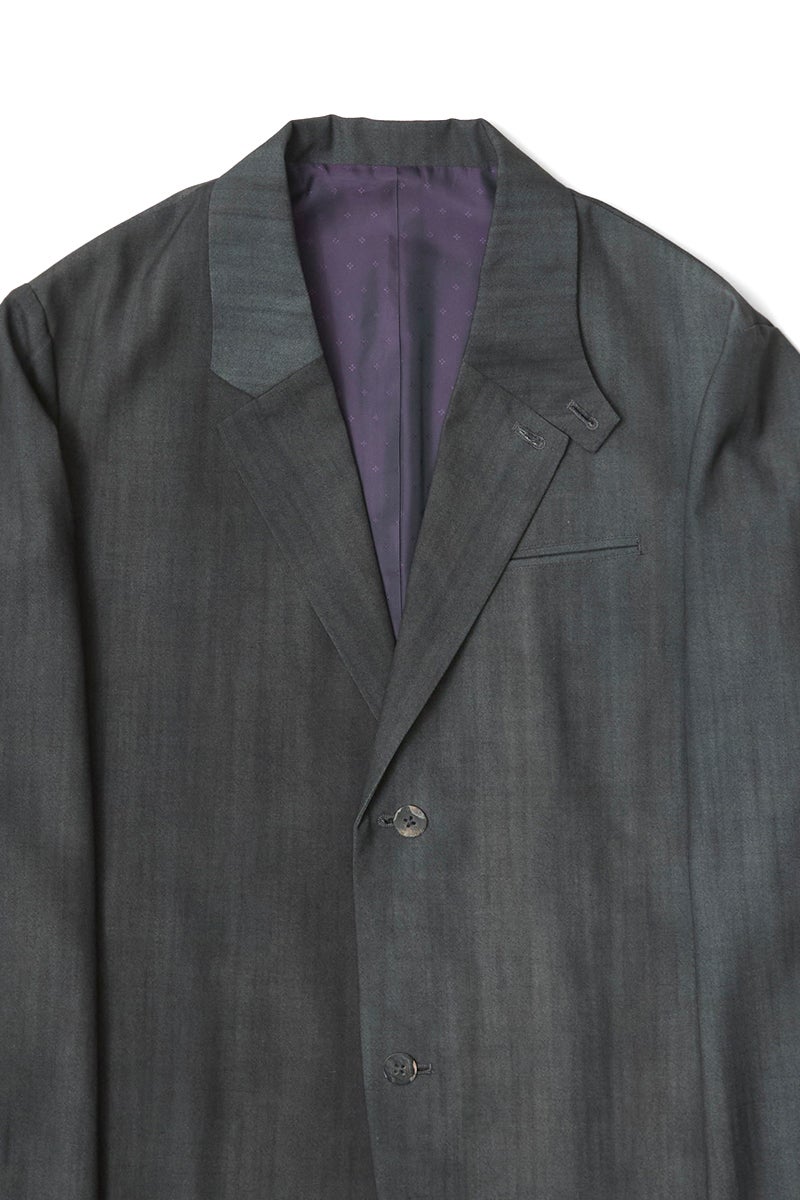 saby(サバイ) THROAT TAB 2B JACKET - Bishu Japan Flow dyeing FAB - スロートタブ2ボタンジャケット 尾州フロウダイイング 26A-021424