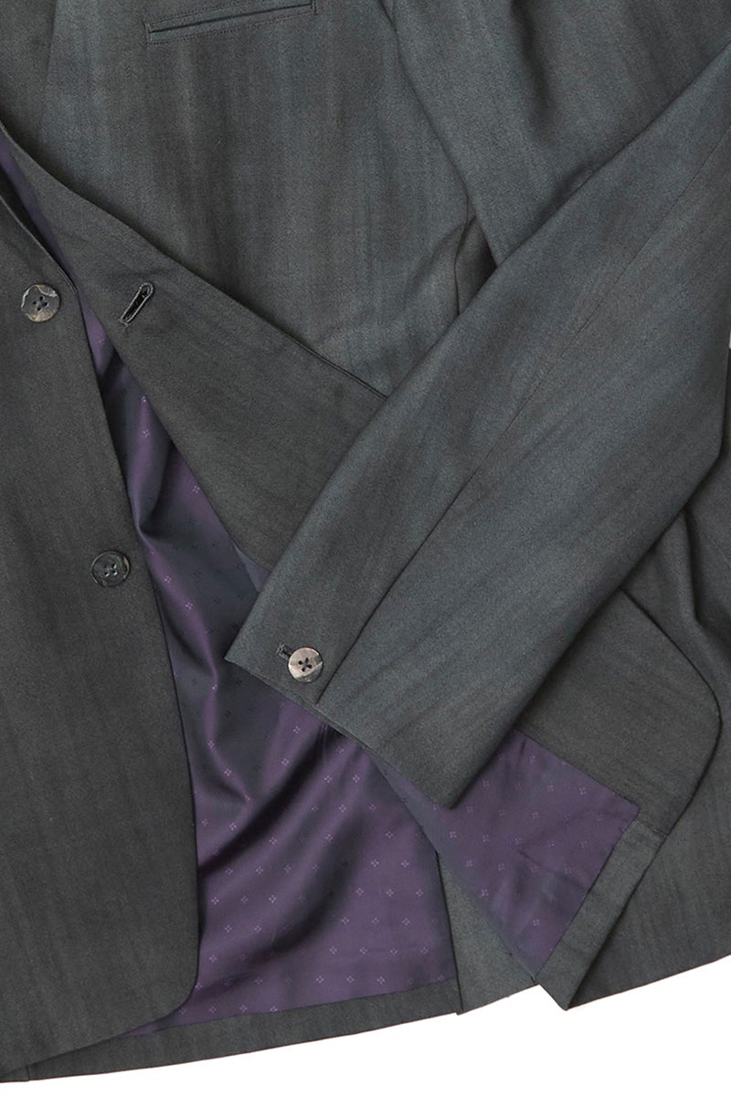 saby(サバイ) THROAT TAB 2B JACKET - Bishu Japan Flow dyeing FAB - スロートタブ2ボタンジャケット 尾州フロウダイイング 26A-021424