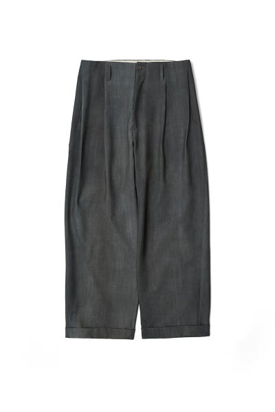 saby(サバイ) TWO TUCK TROUSERS - Bishu Japan Flow dyeing FAB - ツータックトラウザース 尾州フロウダイイング 26A-021825