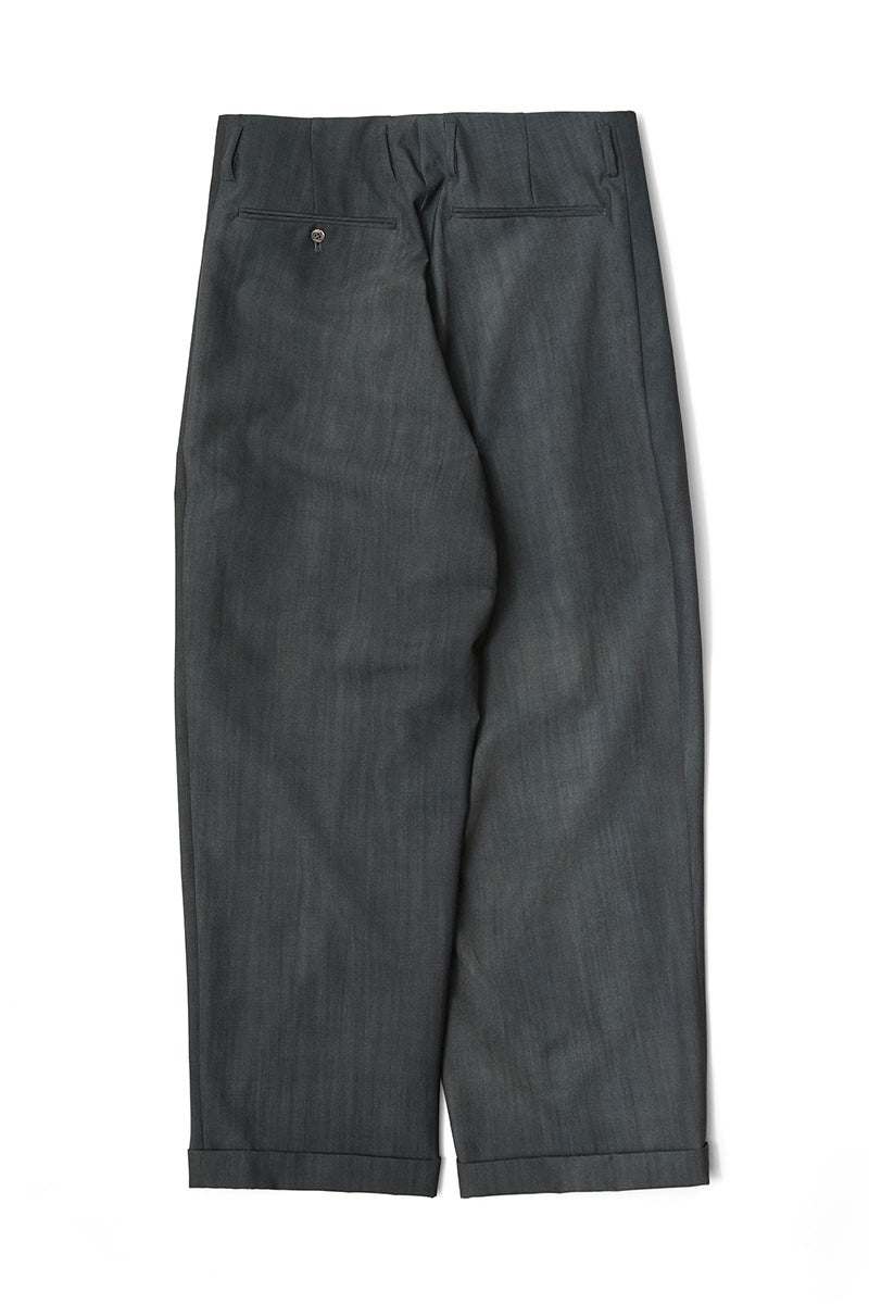 saby(サバイ) TWO TUCK TROUSERS - Bishu Japan Flow dyeing FAB - ツータックトラウザース 尾州フロウダイイング 26A-021825