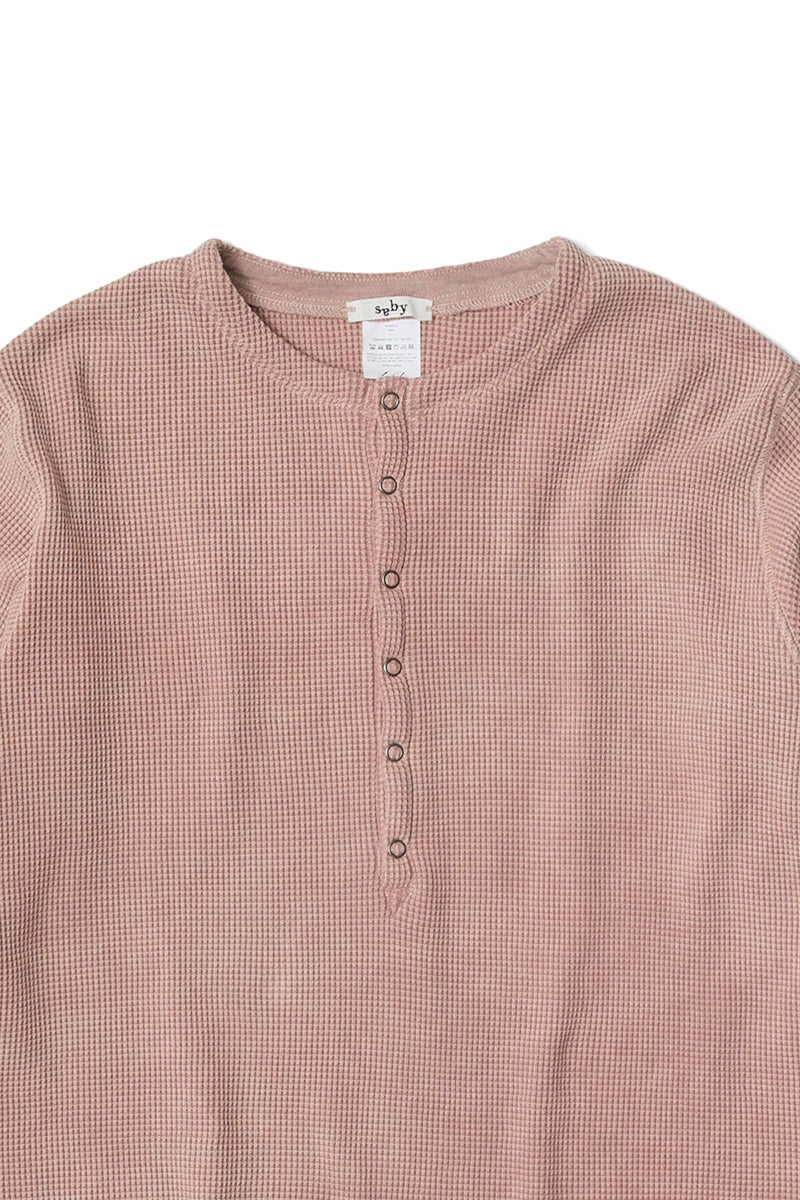 saby(サバイ) WAFFLE HENRY NECK SHIRTS -Pigment Stone Wash- ワッフルヘンリーネックシャツ 26A-081118