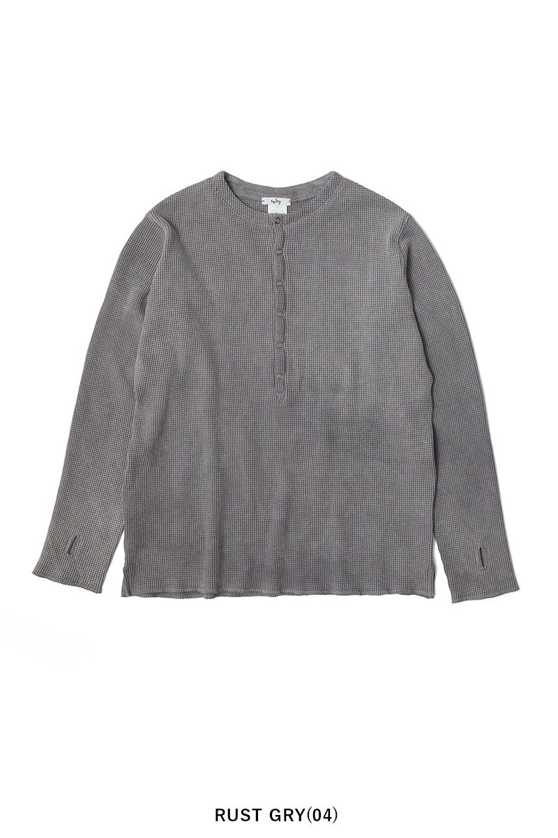 saby(サバイ) WAFFLE HENRY NECK SHIRTS -Pigment Stone Wash- ワッフルヘンリーネックシャツ 26A-081118