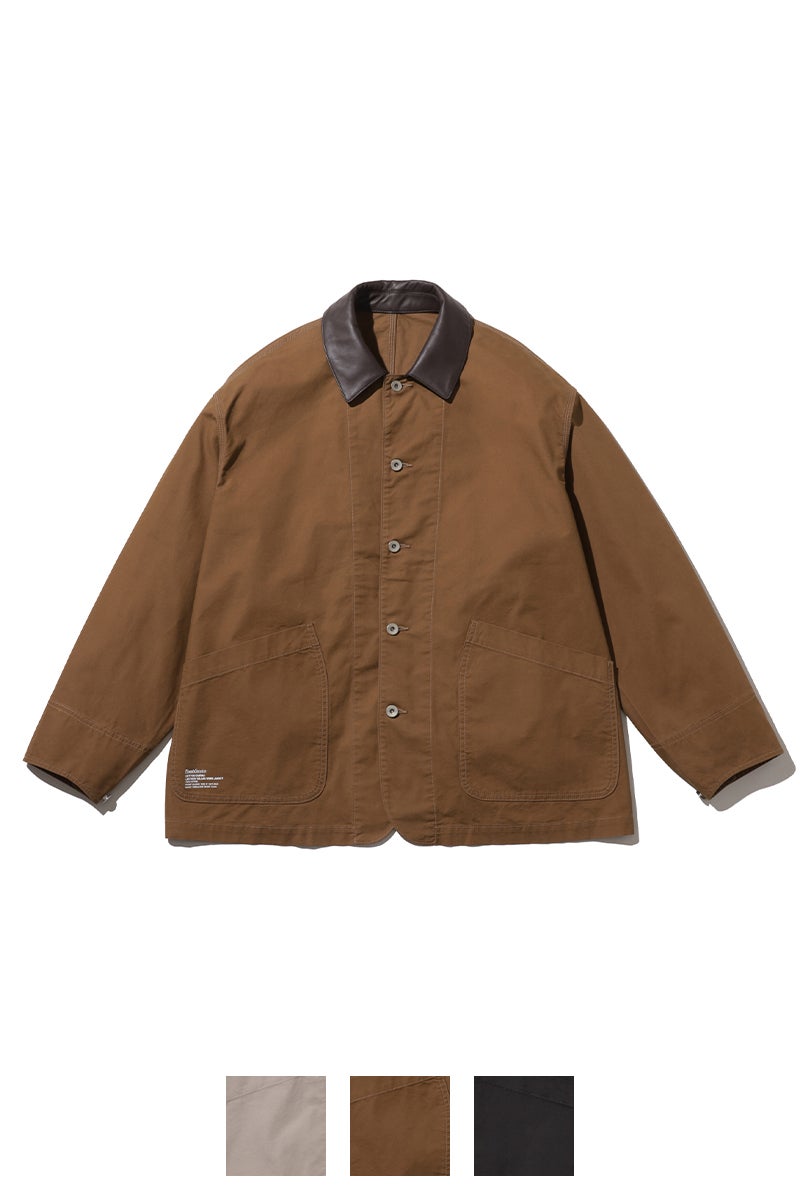 FreshService(フレッシュサービス) COTTON CANVAS LEATHER COLLAR WORK JACKET コットンキャンバスレザーカラージャケット FSC263-30032