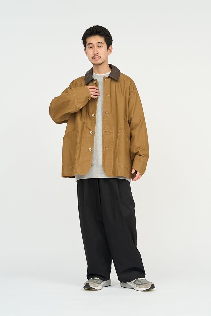 FreshService(フレッシュサービス) COTTON CANVAS LEATHER COLLAR WORK JACKET コットンキャンバスレザーカラージャケット FSC263-30032