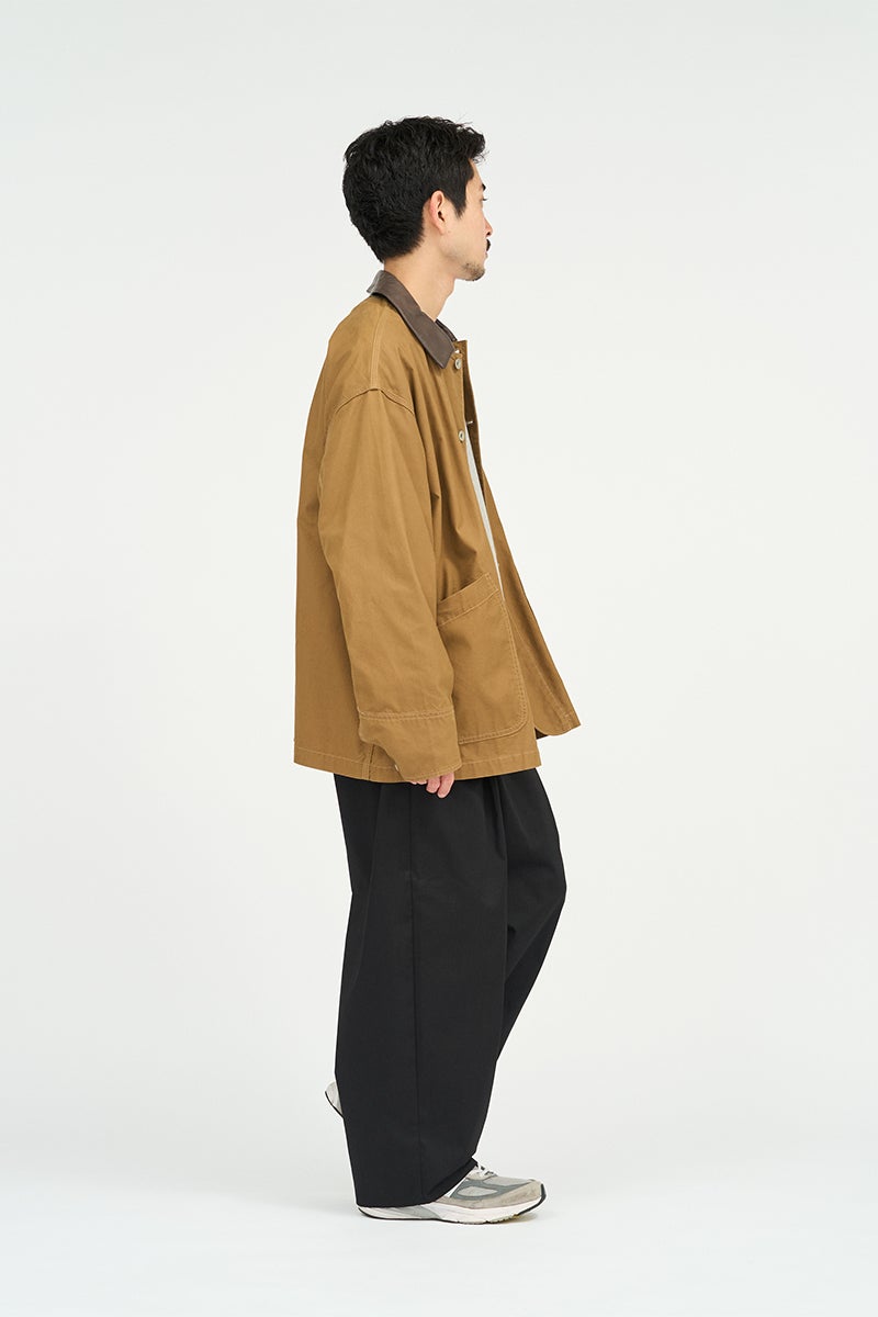 FreshService(フレッシュサービス) COTTON CANVAS LEATHER COLLAR WORK JACKET コットンキャンバスレザーカラージャケット FSC263-30032