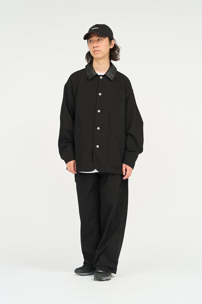 FreshService(フレッシュサービス) COTTON CANVAS LEATHER COLLAR WORK JACKET コットンキャンバスレザーカラージャケット FSC263-30032