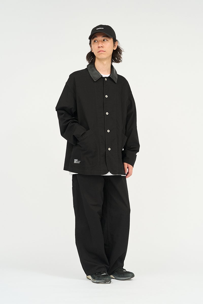 FreshService(フレッシュサービス) COTTON CANVAS LEATHER COLLAR WORK JACKET コットンキャンバスレザーカラージャケット FSC263-30032