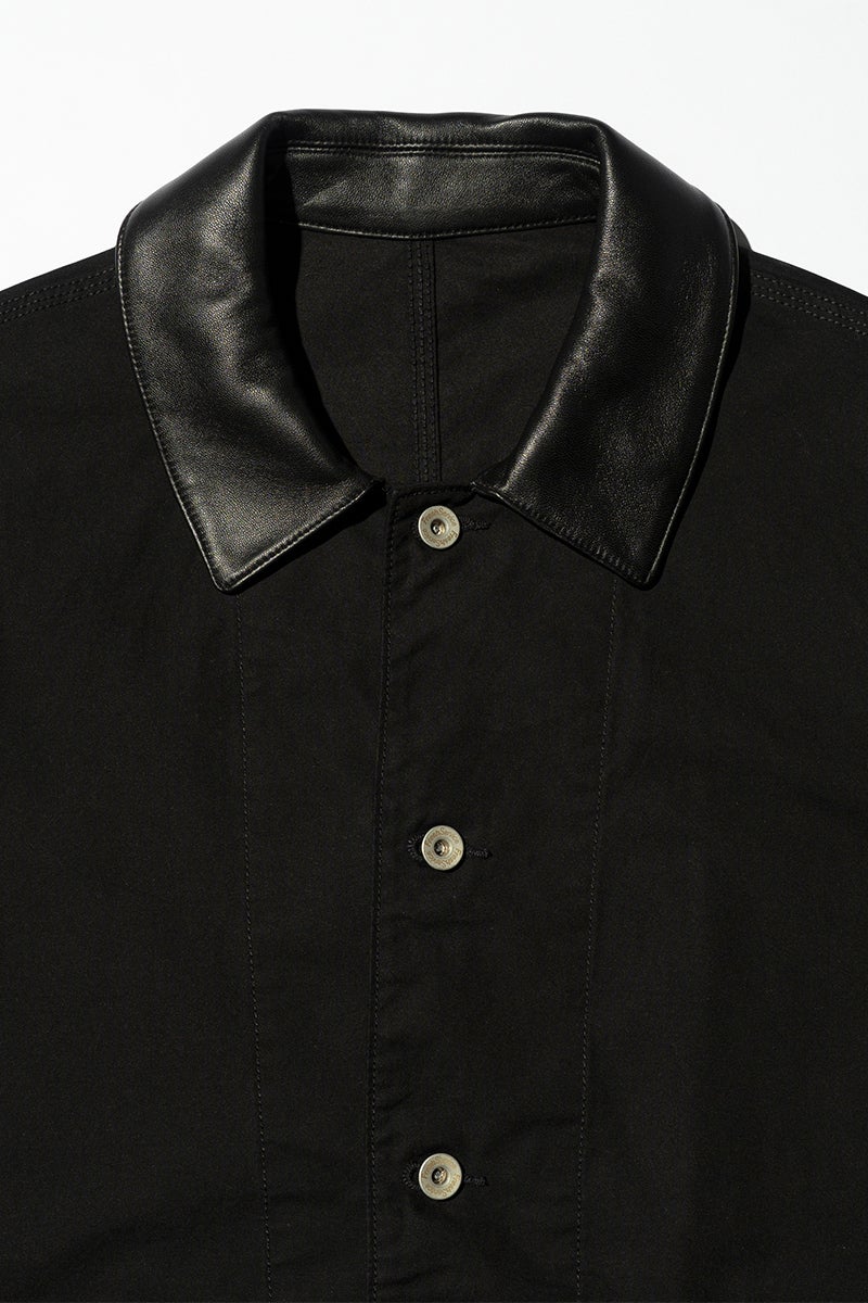 FreshService(フレッシュサービス) COTTON CANVAS LEATHER COLLAR WORK JACKET コットンキャンバスレザーカラージャケット FSC263-30032