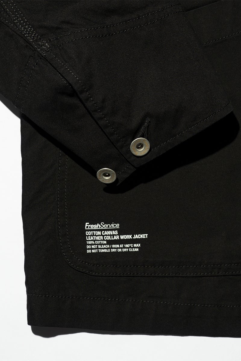 FreshService(フレッシュサービス) COTTON CANVAS LEATHER COLLAR WORK JACKET コットンキャンバスレザーカラージャケット FSC263-30032
