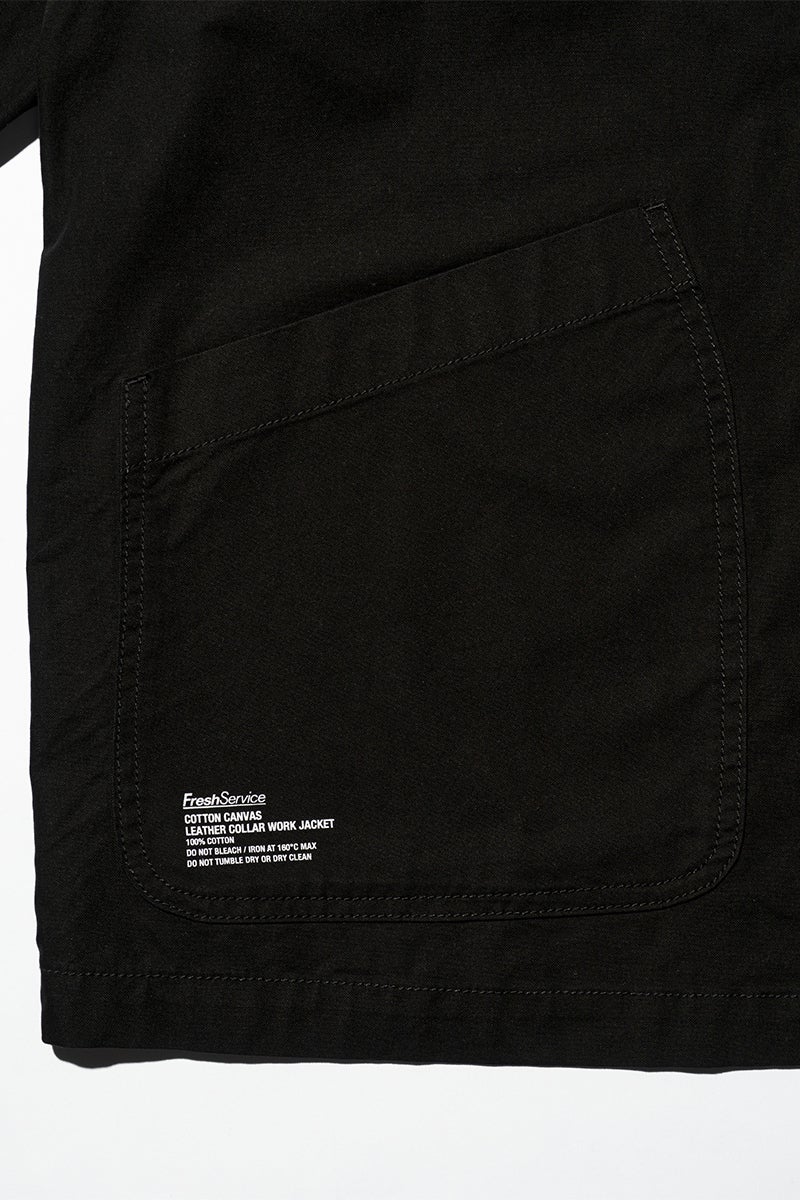 FreshService(フレッシュサービス) COTTON CANVAS LEATHER COLLAR WORK JACKET コットンキャンバスレザーカラージャケット FSC263-30032