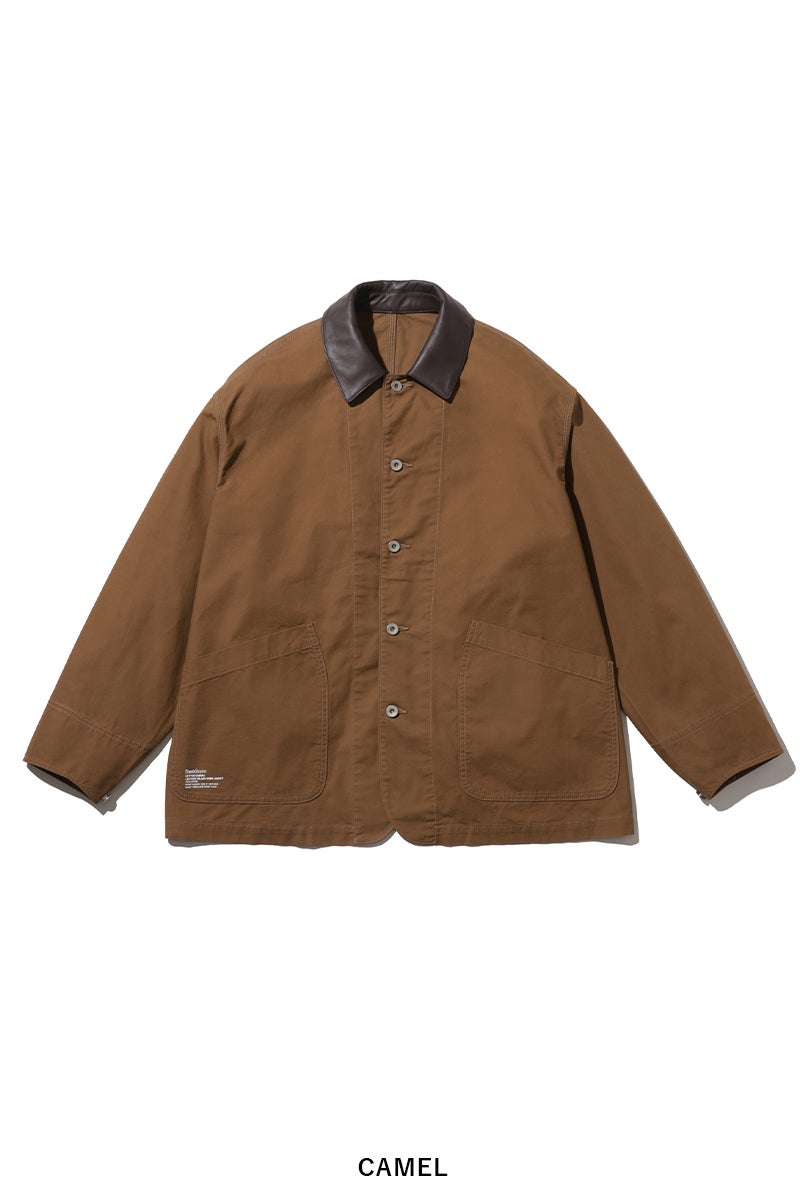 FreshService(フレッシュサービス) COTTON CANVAS LEATHER COLLAR WORK JACKET コットンキャンバスレザーカラージャケット FSC263-30032