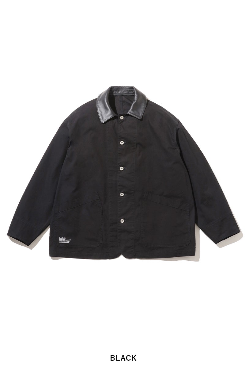 FreshService(フレッシュサービス) COTTON CANVAS LEATHER COLLAR WORK JACKET コットンキャンバスレザーカラージャケット FSC263-30032