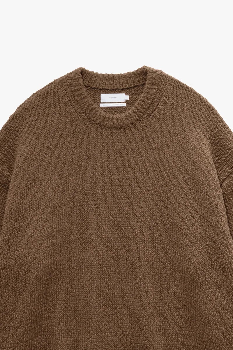 Graphpaper(グラフペーパー) Cotton Wool Slub Oversized Crew Neck Knit コットンウールスラブオーバーサイズクルーネックニット GU263-80602