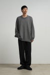 Graphpaper(グラフペーパー) Cotton Wool Slub Oversized Crew Neck Knit コットンウールスラブオーバーサイズクルーネックニット GU263-80602