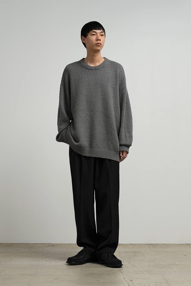 Graphpaper(グラフペーパー) Cotton Wool Slub Oversized Crew Neck Knit コットンウールスラブオーバーサイズクルーネックニット GU263-80602