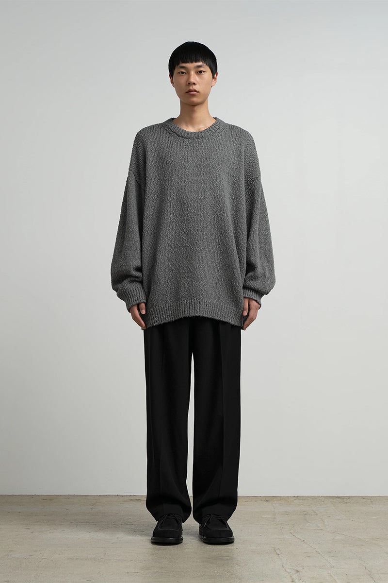 Graphpaper(グラフペーパー) Cotton Wool Slub Oversized Crew Neck Knit コットンウールスラブオーバーサイズクルーネックニット GU263-80602