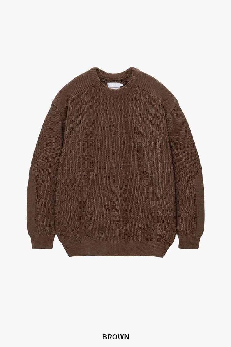 Graphpaper(グラフペーパー) Cotton Wool Slub Oversized Crew Neck Knit コットンウールスラブオーバーサイズクルーネックニット GU263-80602