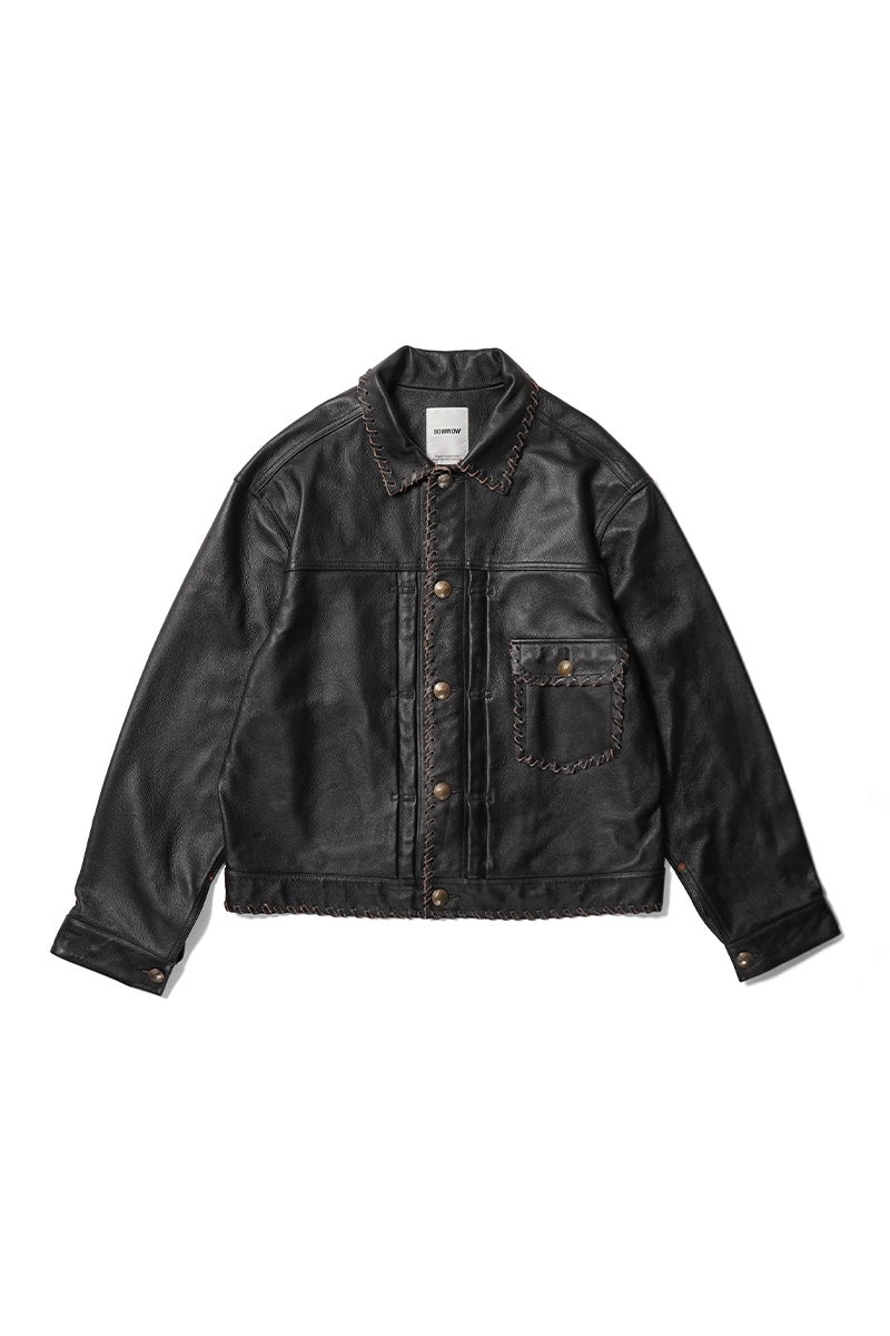 BOWWOW(バウワウ) LACE-UP LEATHER TRUCKER JACKET レースアップレザートラッカージャケット BWU-LULTJ