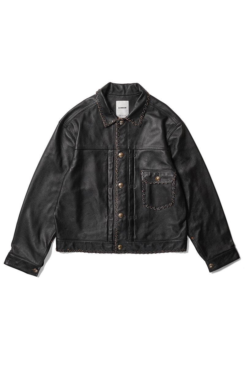 BOWWOW(バウワウ) LACE-UP LEATHER TRUCKER JACKET レースアップレザートラッカージャケット BWU-LULTJ