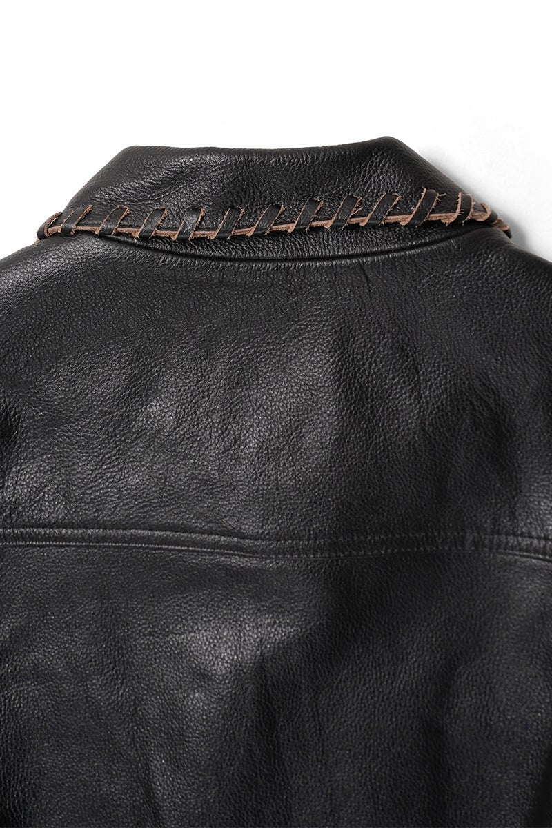 BOWWOW(バウワウ) LACE-UP LEATHER TRUCKER JACKET レースアップレザートラッカージャケット BWU-LULTJ