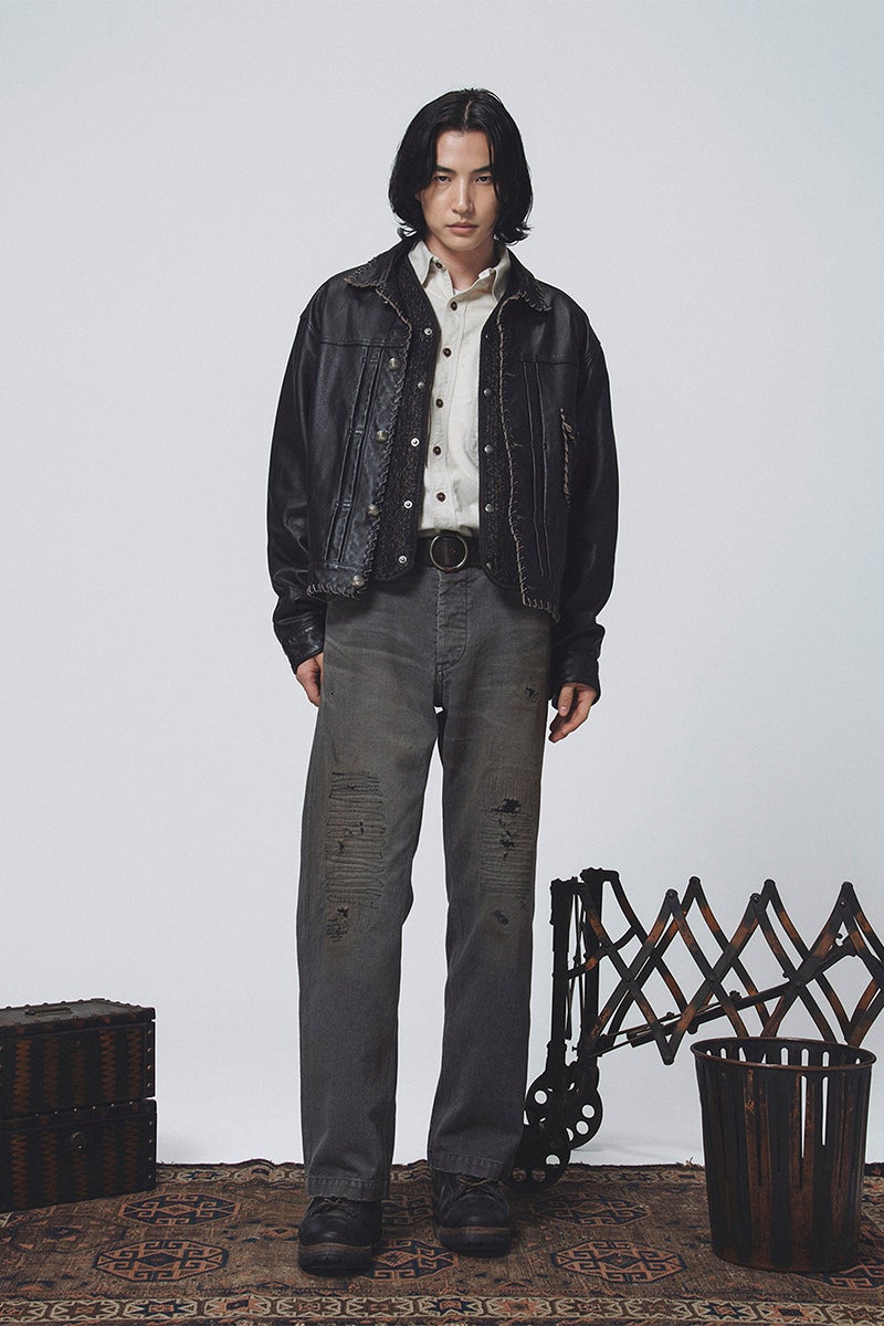 BOWWOW(バウワウ) LACE-UP LEATHER TRUCKER JACKET レースアップレザートラッカージャケット BWU-LULTJ