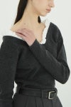 CLANE(クラネ) 2WAY FRILL V NECK KNIT TOPS 2ウェイフリルVネックニットトップス 11106-2113
