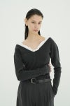 CLANE(クラネ) 2WAY FRILL V NECK KNIT TOPS 2ウェイフリルVネックニットトップス 11106-2113