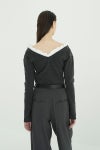 CLANE(クラネ) 2WAY FRILL V NECK KNIT TOPS 2ウェイフリルVネックニットトップス 11106-2113